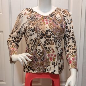 Multicolored W.D.N.Y. Casual XL Floral Paisley Top
